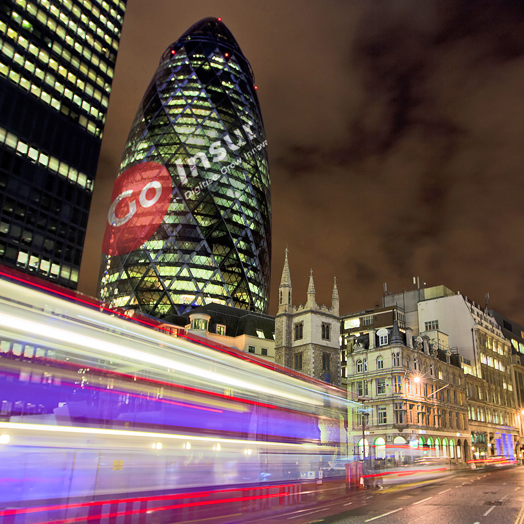 Go-Insur Lights Up London's Insurance District with High Impact Brand Campaign